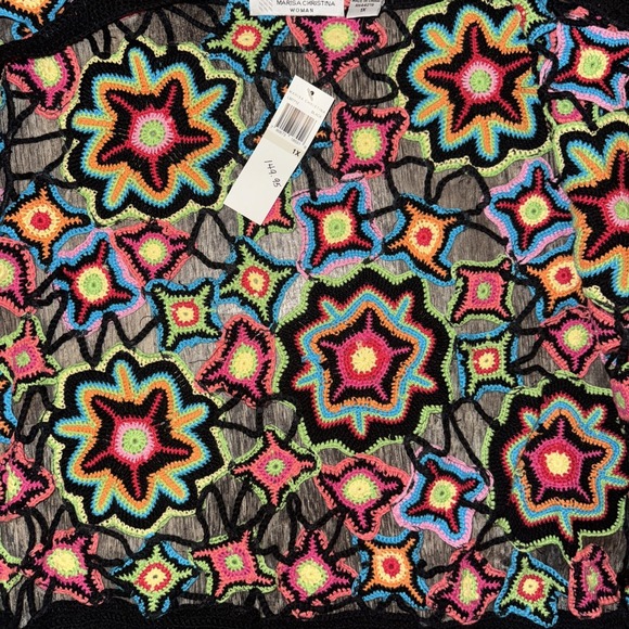 NEW Vintage Marisa Christina 1X Sweater BOHO Crochet TRIPPY Tie-Dye Knit - Picture 4 of 8